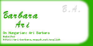 barbara ari business card